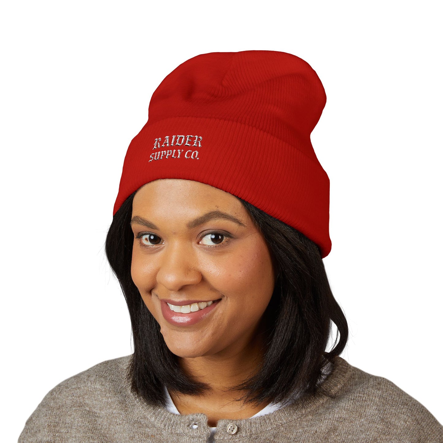 Embroidered Cuff Beanie