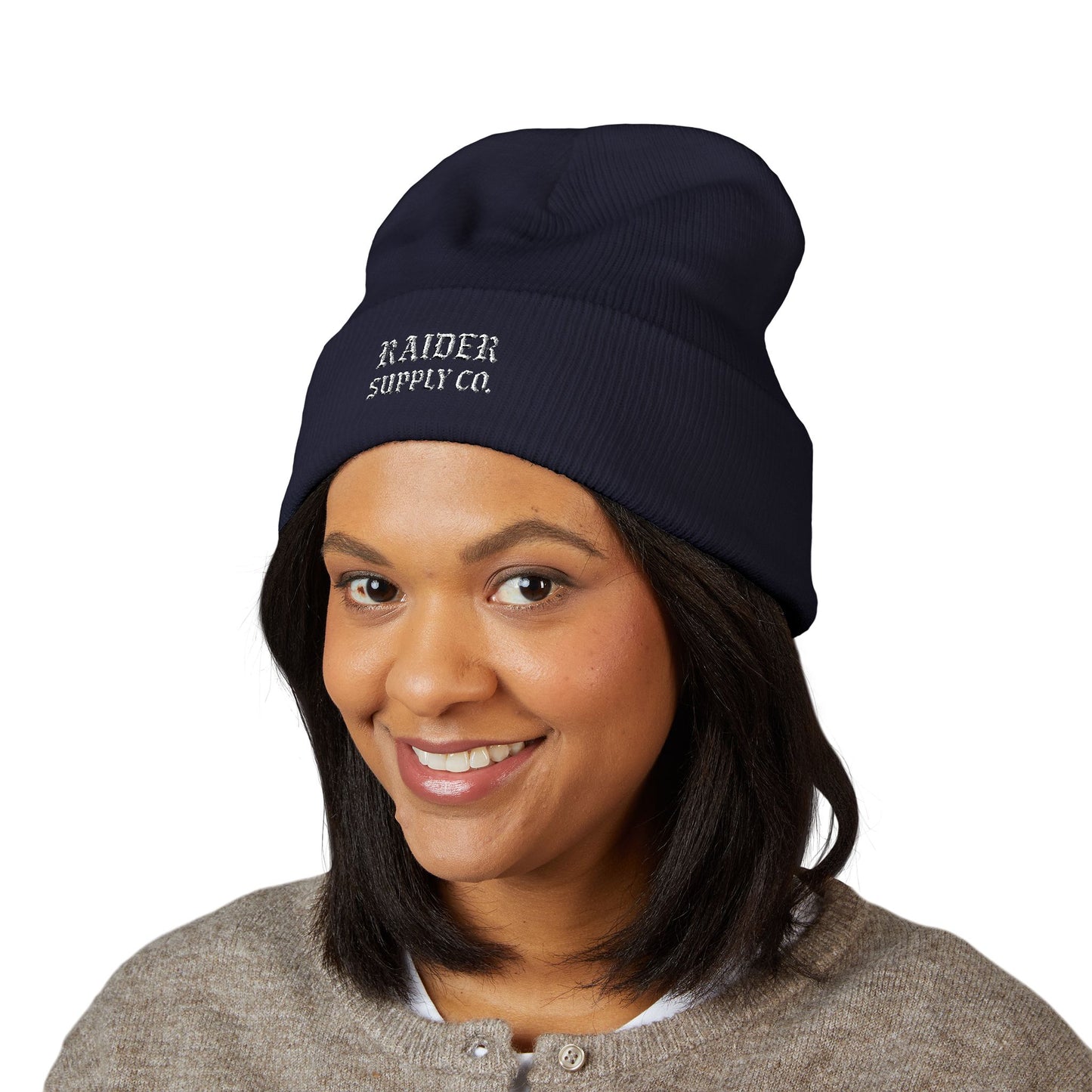 Embroidered Cuff Beanie