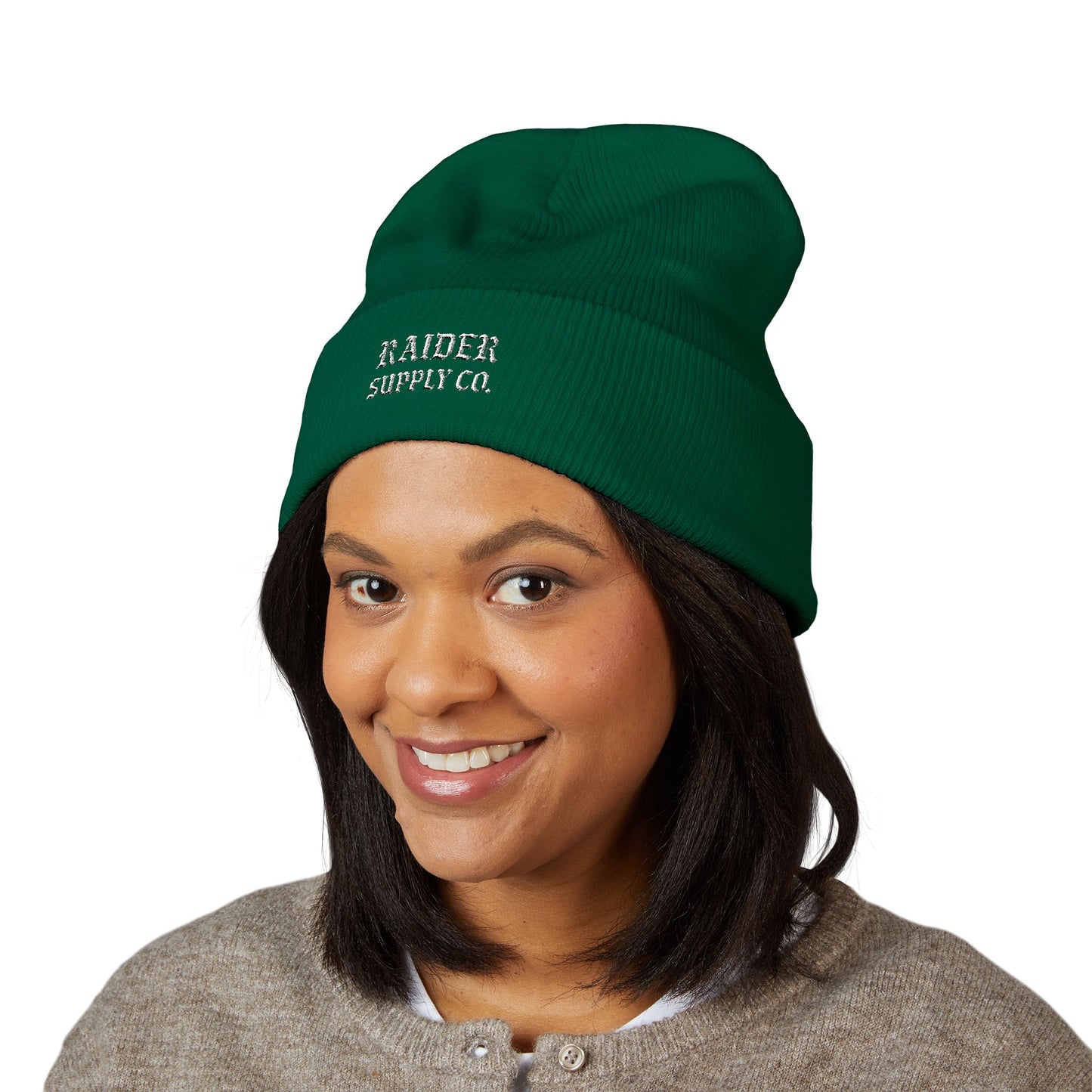 Embroidered Cuff Beanie